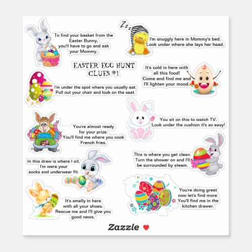 Easter Egg Hunt Clues  Holidays Sticker