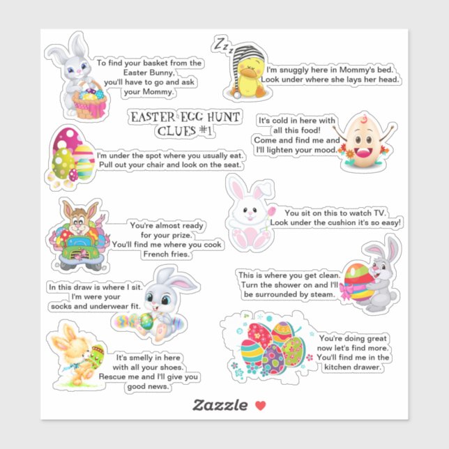 Easter Egg Hunt Clues | Holidays Sticker (Sheet)