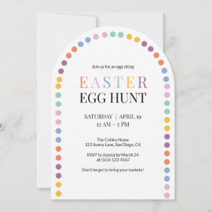 Easter Egg Hunt Colorful Arch Modern Yellow Cute Invitation