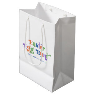 Easter egg hunt. Colorful retro typography Medium Gift Bag