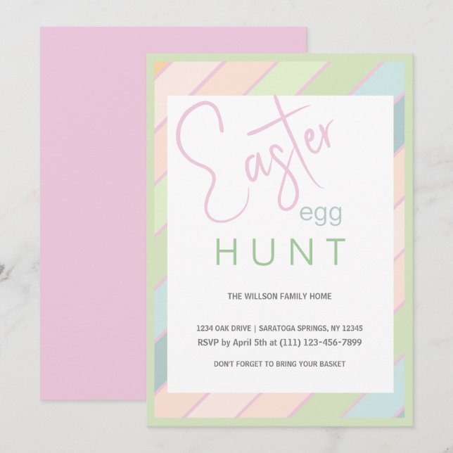 Easter Egg Hunt Creamy Ice Cream Party Invitation (Front/Back)