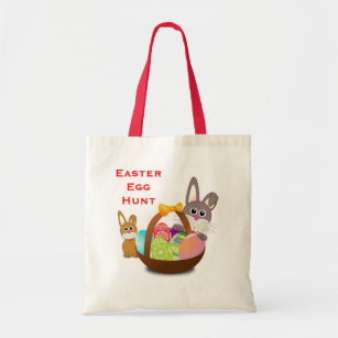 Bunnies Drool Personalized Easter Egg Hunt Tote Bag Chicks Rule