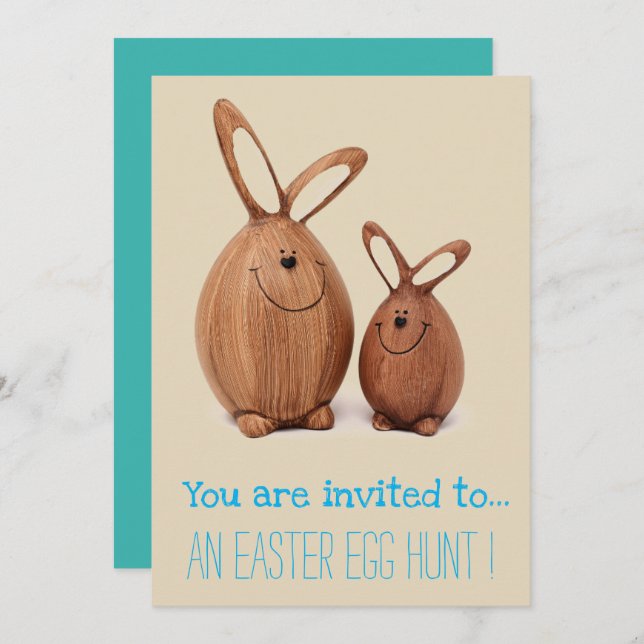 Easter Egg Hunt Easter party cute bunnies Invitation (Front/Back)