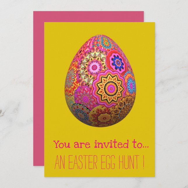 Easter Egg Hunt Easter party girly easter egg Invitation (Front/Back)