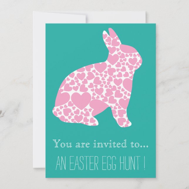 Easter Egg Hunt Easter party girly pink bunny Invitation (Front)