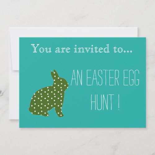 Easter Egg Hunt Easter party hip green bunny Invitation