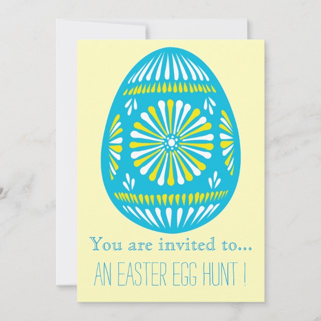 Easter Egg Hunt Easter party patterned easter egg Invitation (Front)