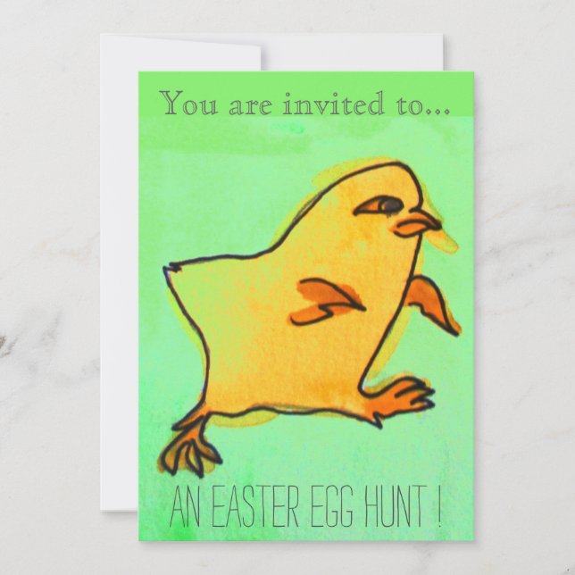Easter Egg Hunt Easter party yellow chick Invitation (Front)