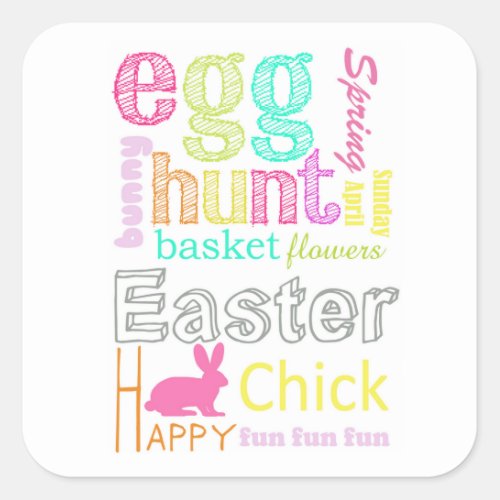 Easter Egg Hunt Easter Square Sticker