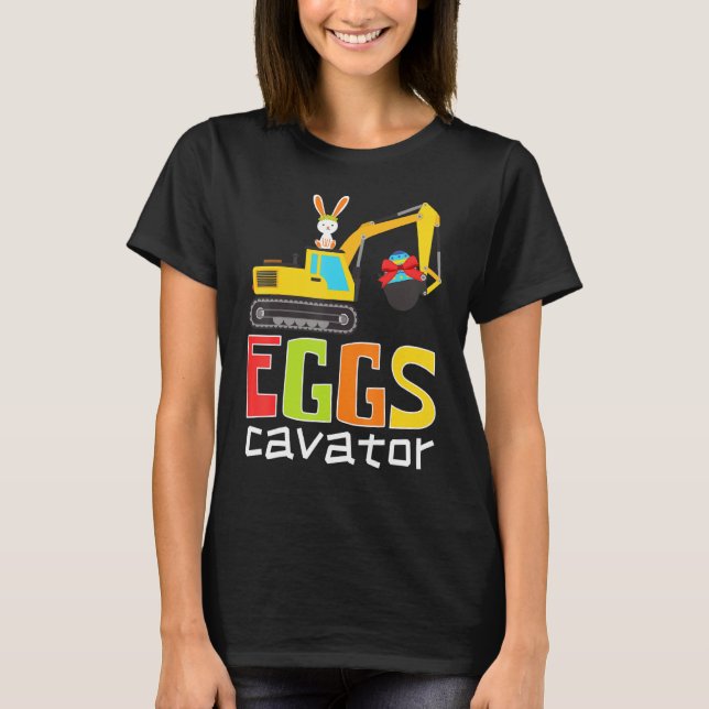 Easter Egg Hunt Eggscavator Cute Loves Bunny Drivi T-Shirt (Front)