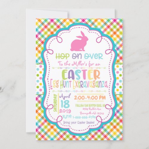 Easter Egg Hunt Extravaganza Easter Party Bunny Invitation