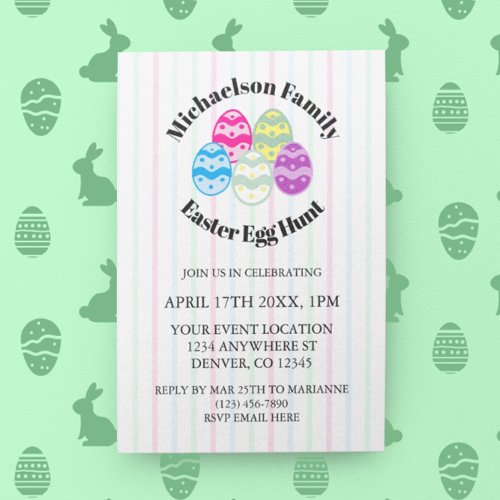 Easter Egg Hunt Family Invitation