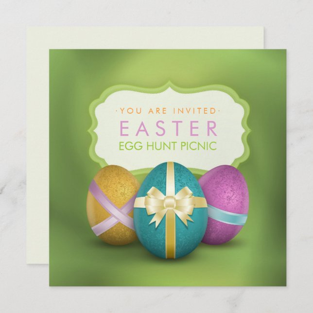 Easter Egg Hunt Family Picnic Invitation (Front/Back)