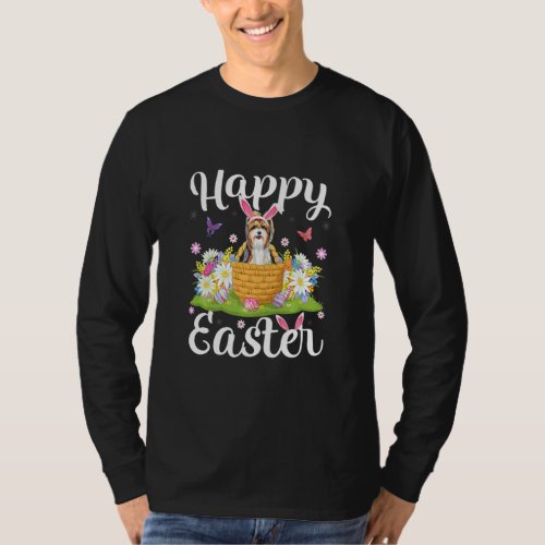 Easter Egg Hunt Floral Yorkshire Terrier Dog Easte T_Shirt
