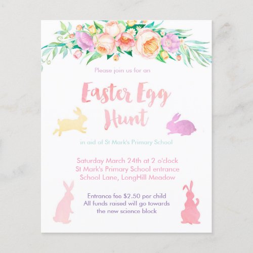 Easter Egg hunt flyers for charity event