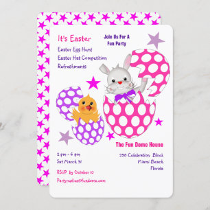 Easter Egg Hunt Fun Kids Party Invites