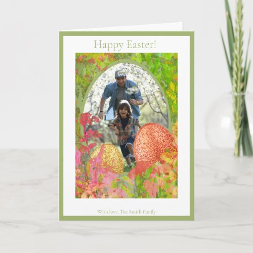 Easter egg hunt holiday card