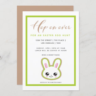 Easter Egg Hunt Hop On Over Bunny Personalized Invitation