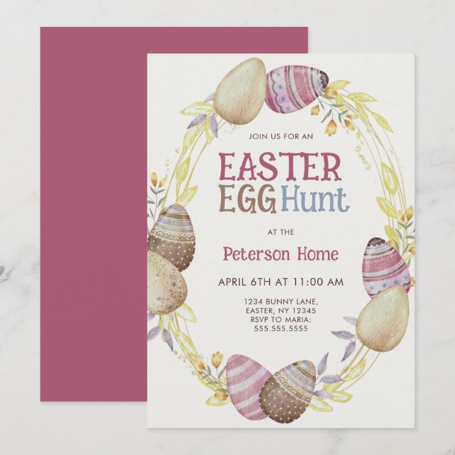 Easter Egg Hunt Invitation (Front/Back)
