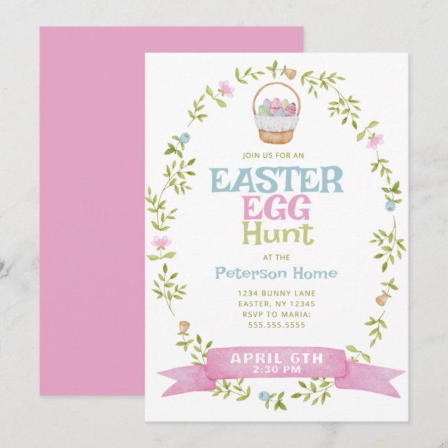Easter Egg Hunt Invitation (Front/Back)