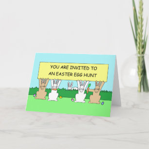 Easter Egg Hunt Invitation Bunnies