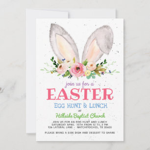 Easter Egg hunt invitation,  Church easter egg Invitation