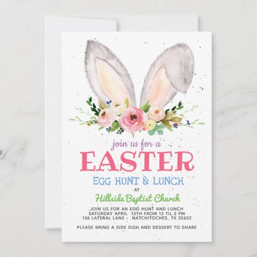 Easter Egg hunt invitation  Church easter egg Invitation