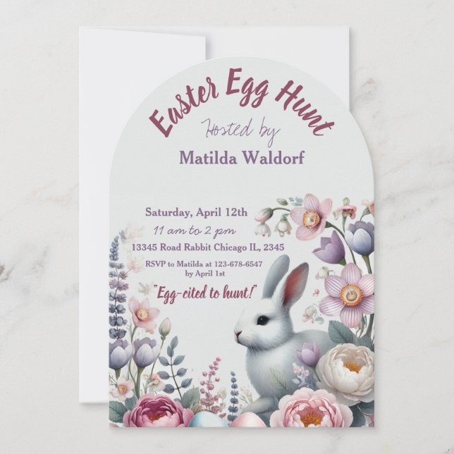 Easter Egg Hunt Invitation | Cute & Customizable  (Front)