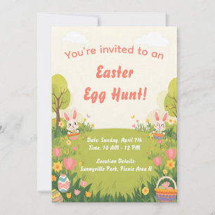 Easter Egg Hunt Invitation – Cute Spring invite