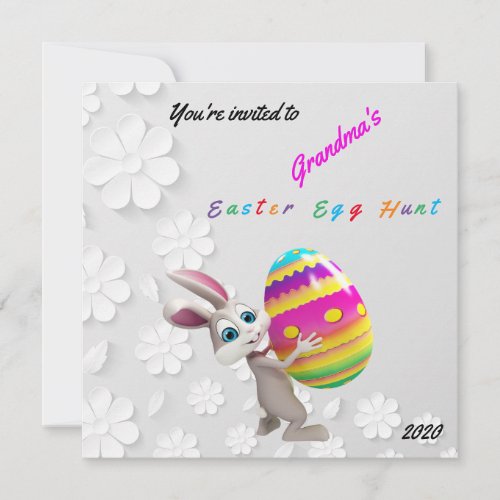 Easter Egg Hunt Invitation Flat Holiday Card