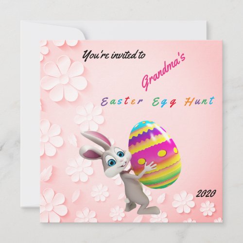 Easter Egg Hunt Invitation Flat Holiday Card