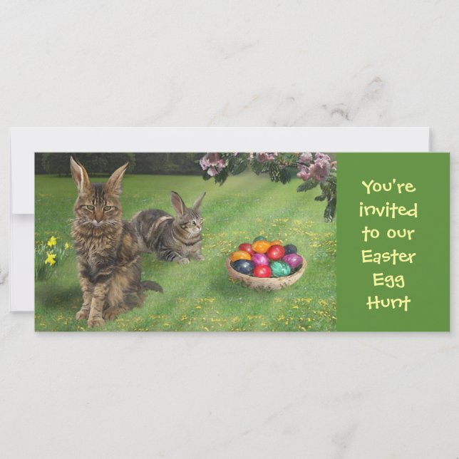 Easter Egg Hunt Invitation for Catlovers (Front)