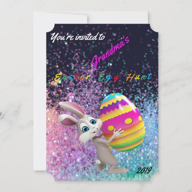 Easter Egg Hunt Invitation - Personalize Name/Year (Front)