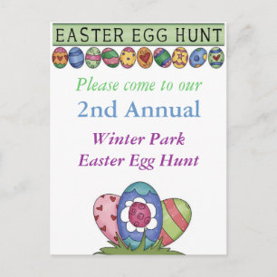 Easter Egg Hunt Invitation Postcard