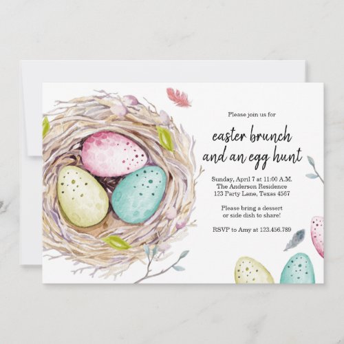 Easter Egg Hunt Invite Brunch Spring Celebration