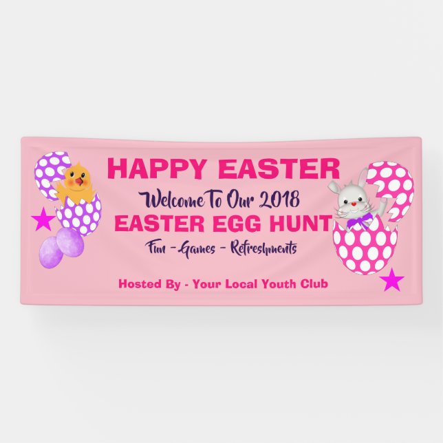 Easter Egg Hunt Kids Cute Banner (Horizontal)