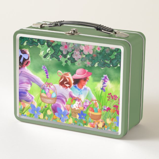 Easter Egg Hunt Metal Lunch Box (Front)