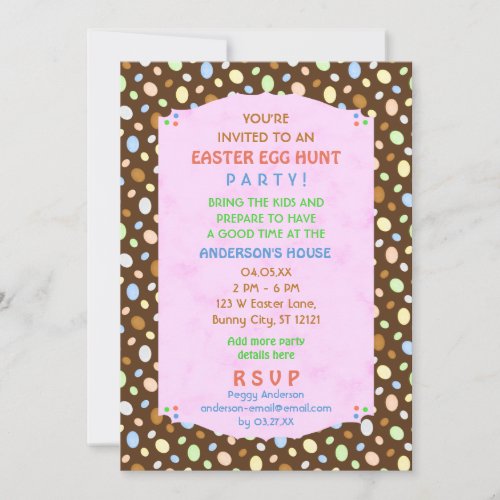 Easter Egg Hunt Party Elegant Retro Banner Invitation
