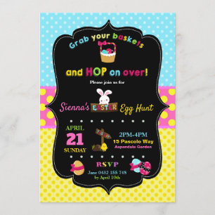 Easter Egg Hunt Party Invitation Girls