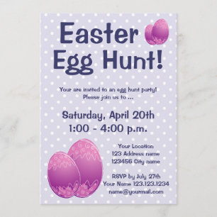 Easter egg hunt party invitations for kids