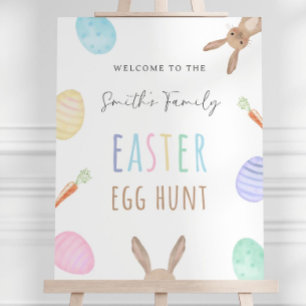 Easter Egg Hunt Party Welcome Sign, Editable Paste Foam Board