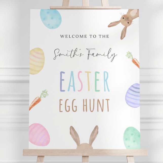Easter Egg Hunt Party Welcome Sign, Editable Paste Foam Board (Creator Uploaded)