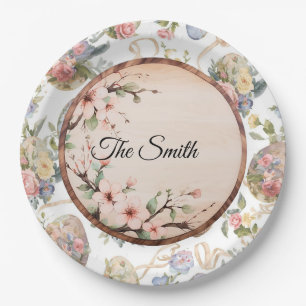Easter Egg Hunt Party with Family Name Paper Plates