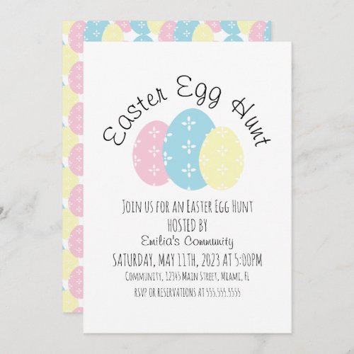 Easter Egg Hunt Pastel Spring Event Flyer Invitation