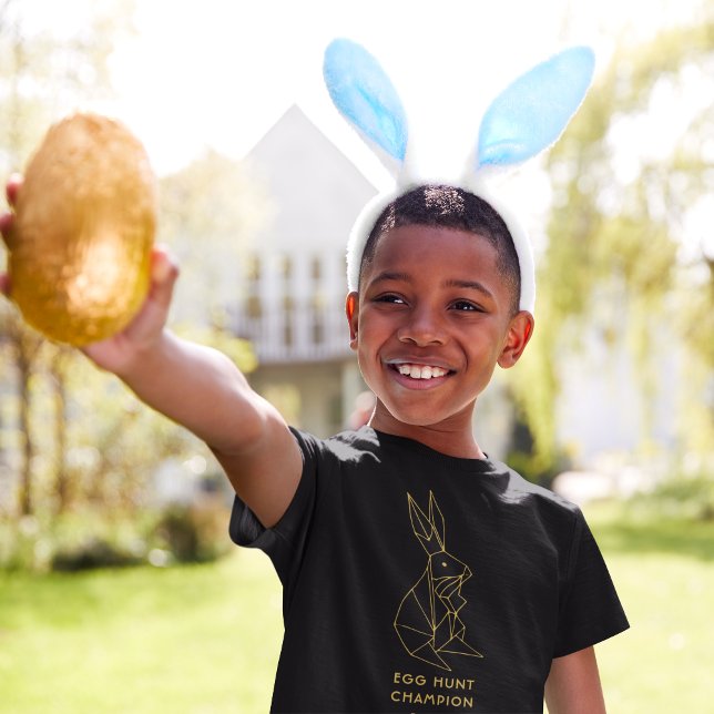 Easter Egg Hunt Personalized Black Bunny T-Shirt (Creator Uploaded)