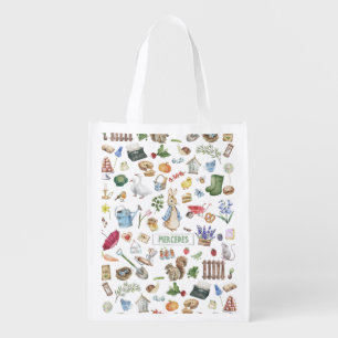 Easter Egg Hunt Peter the Rabbit Name Basket Grocery Bag