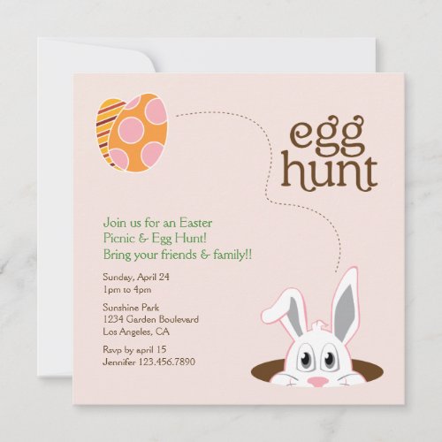 Easter Egg Hunt Picnic Invitation