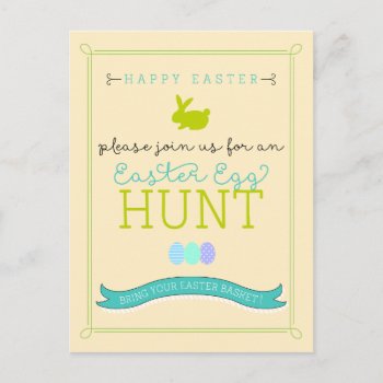 Easter Egg Hunt Postcard Invitation by FoxAndNod at Zazzle