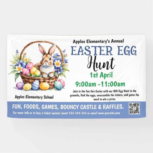 EASTER EGG HUNT PTO PTA Church Banner (Horizontal)