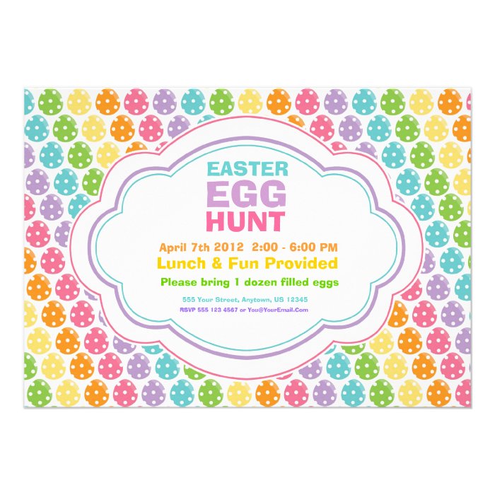 Easter Egg Hunt Rainbow Invitations